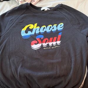 Spiritual Gangster Black Sweatshirt with Multicolor Print